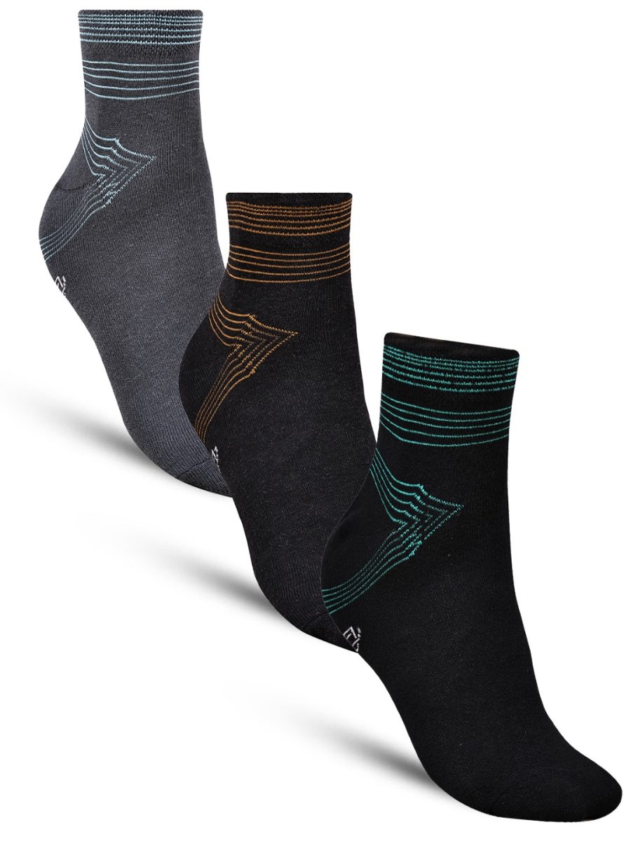 Dollar Casual Ankle Length Cotton Socks For Men's In ( Pack of 3 )