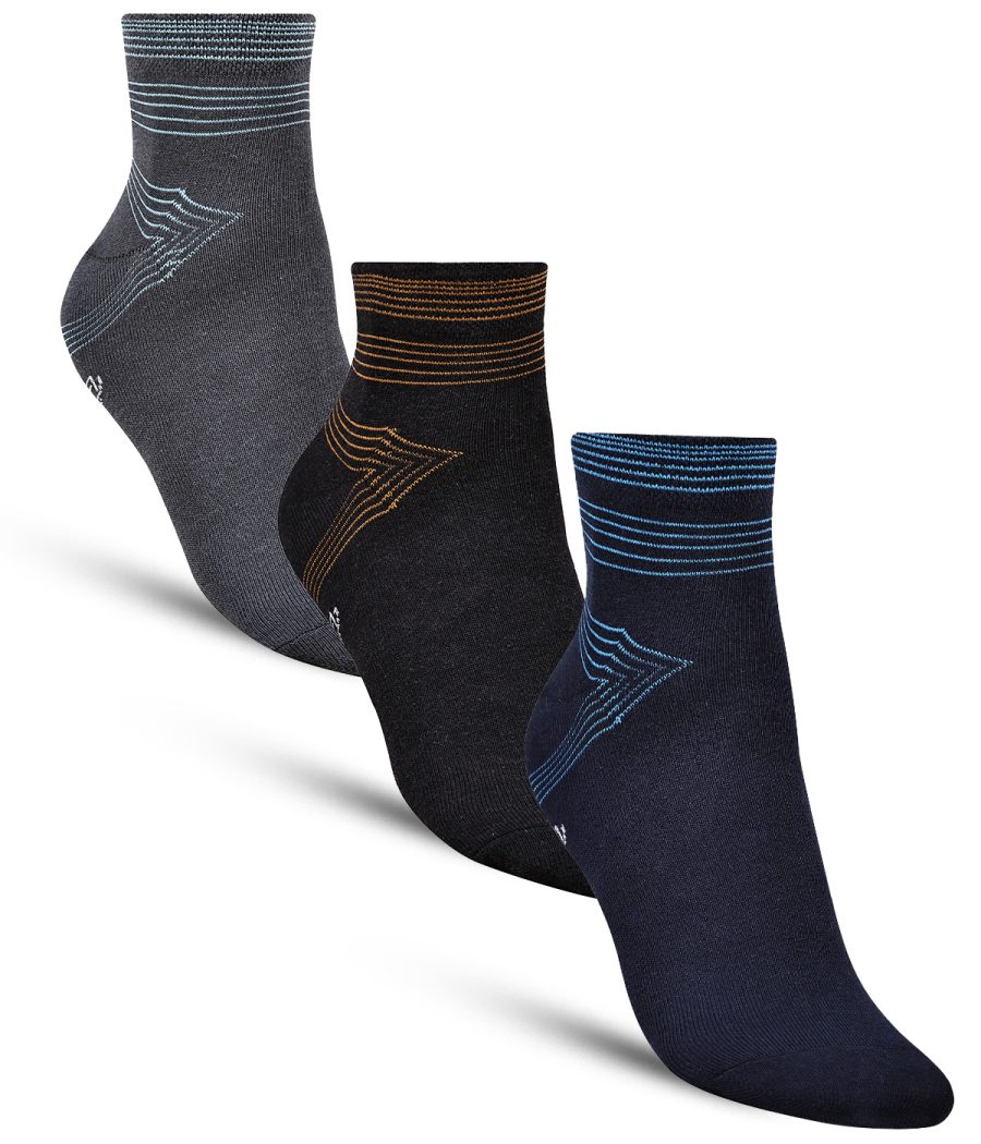 Dollar Casual Ankle Length Cotton Socks For Men's In ( Pack of 3 )