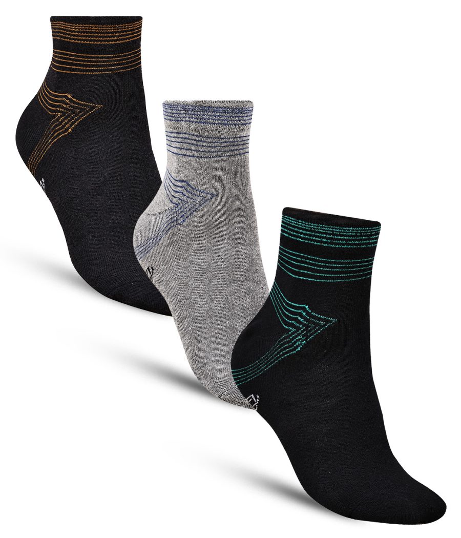 Dollar Casual Ankle Length Cotton Socks For Men's In ( Pack of 3 )