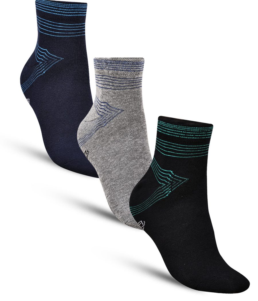 Dollar Casual Ankle Length Cotton Socks For Men's In ( Pack of 3 )