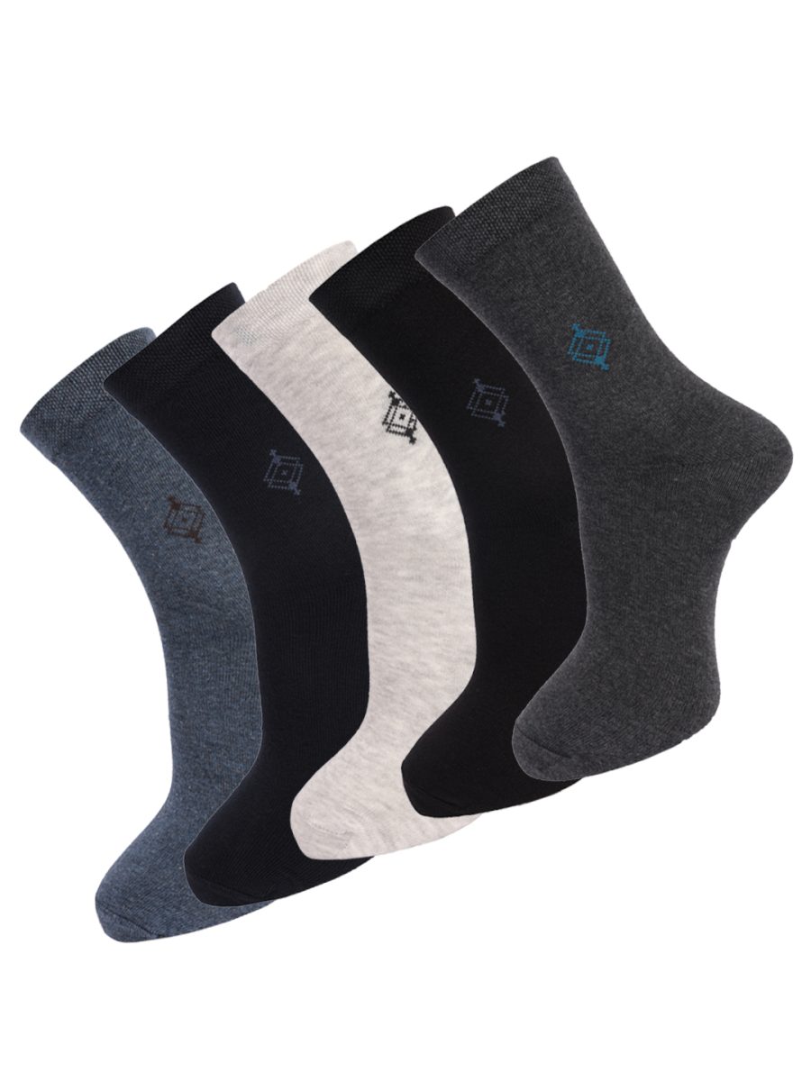 Dollar Socks Full Length Cotton for Mens Free Size (Pack of 5)