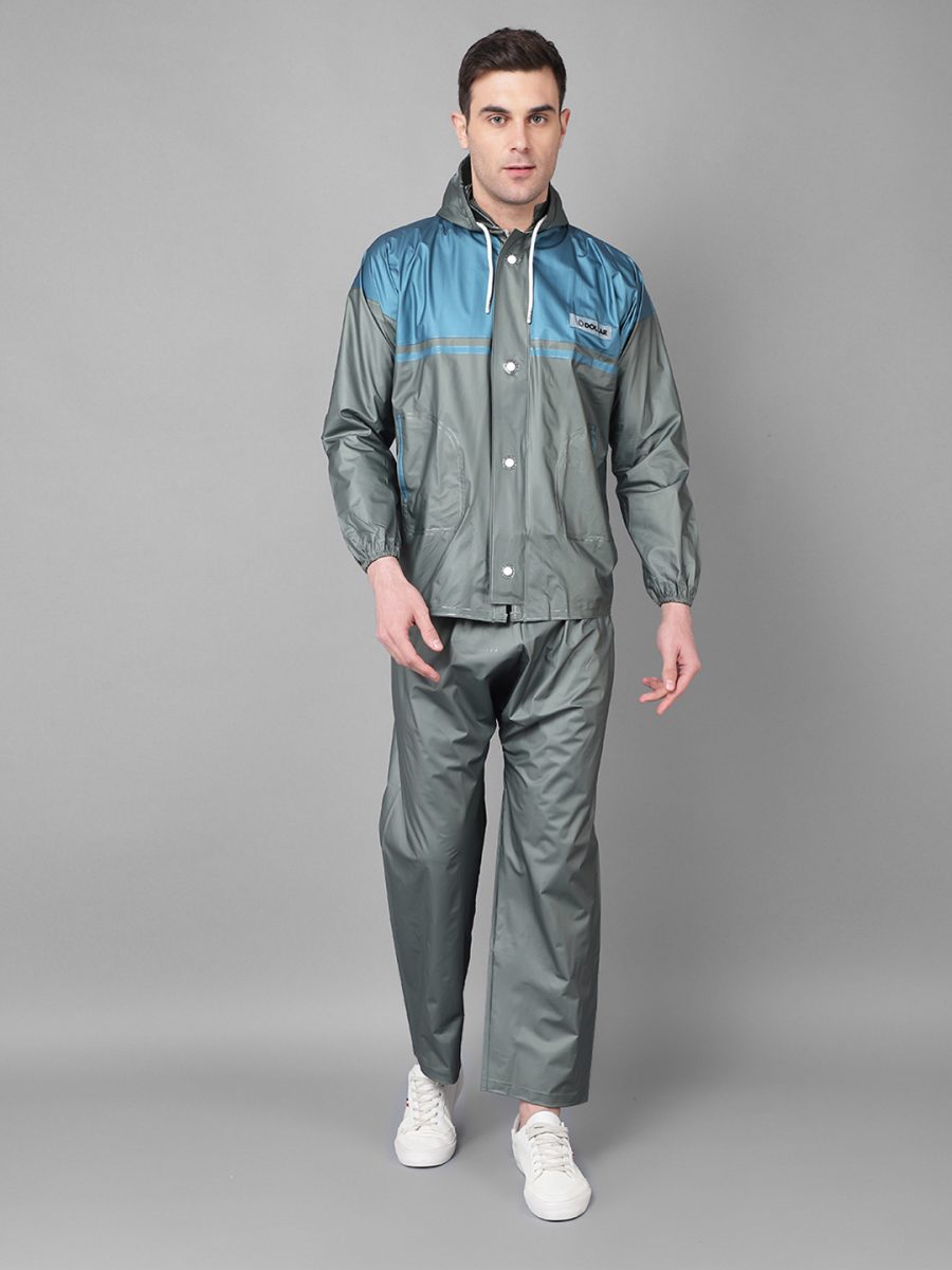 Dollar Rainguard Men's PVC Full Sleeve Solid Raincoat With Adjustable Hood and Pocket