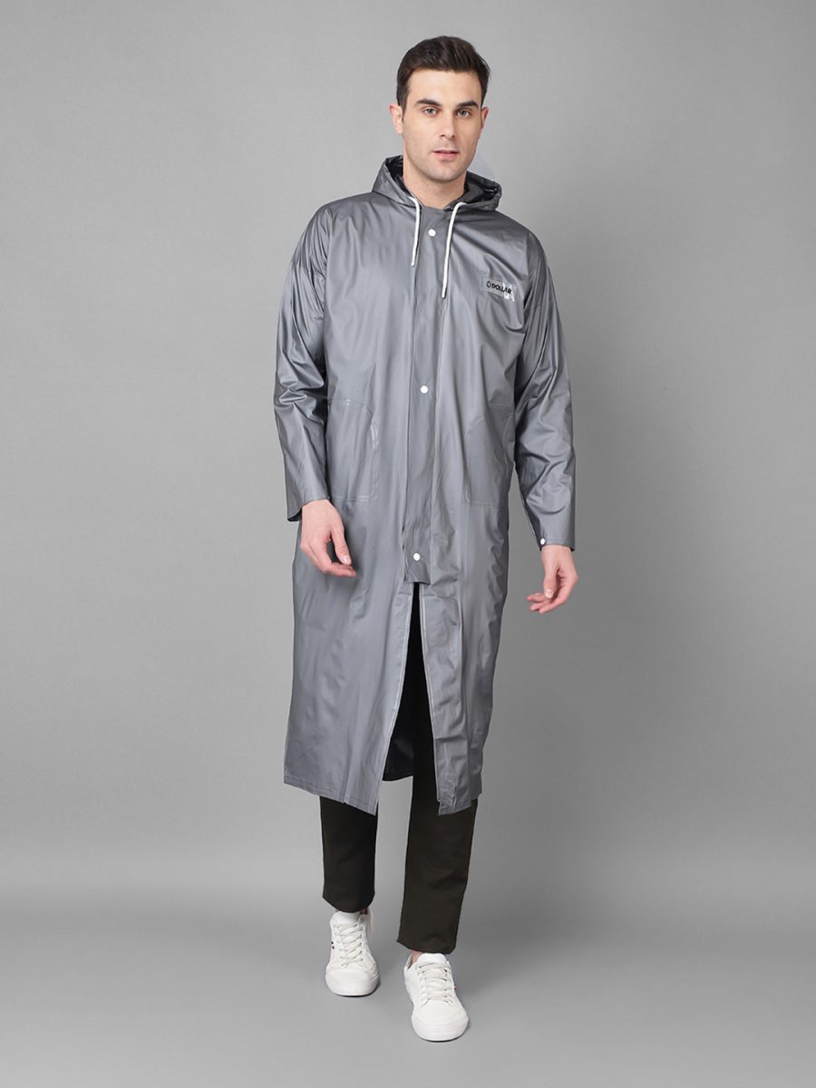 Dollar Rainguard Men's PVC Full Sleeve Solid Raincoat With Adjustable Hood and Pocket