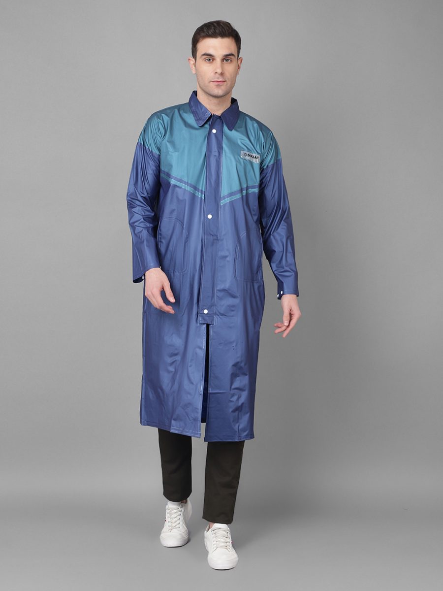 Dollar Rainguard Men's PVC Full Sleeve Solid Raincoat With Adjustable Hood and Pocket