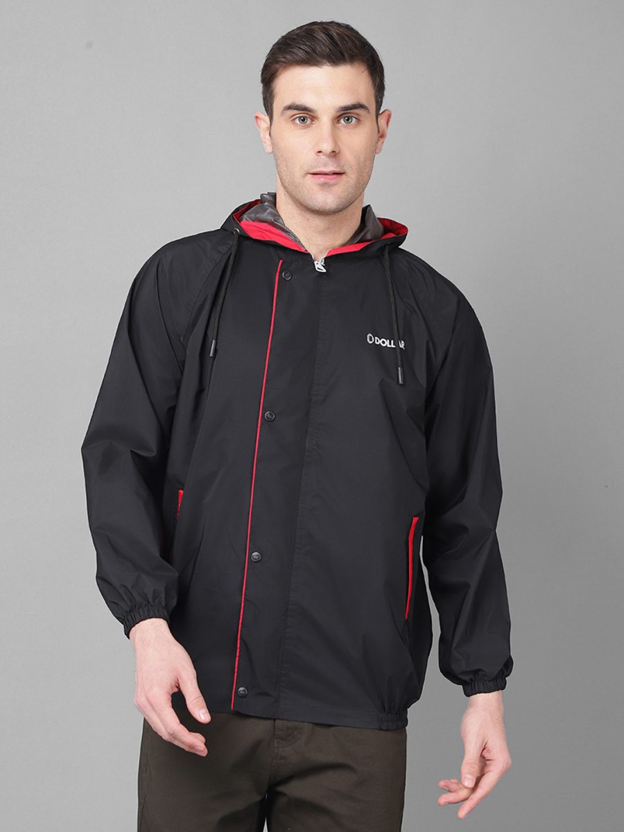 Dollar Rainguard Men's PVC Full Sleeve Solid Rain Jacket With Adjustable Hood and Pocket