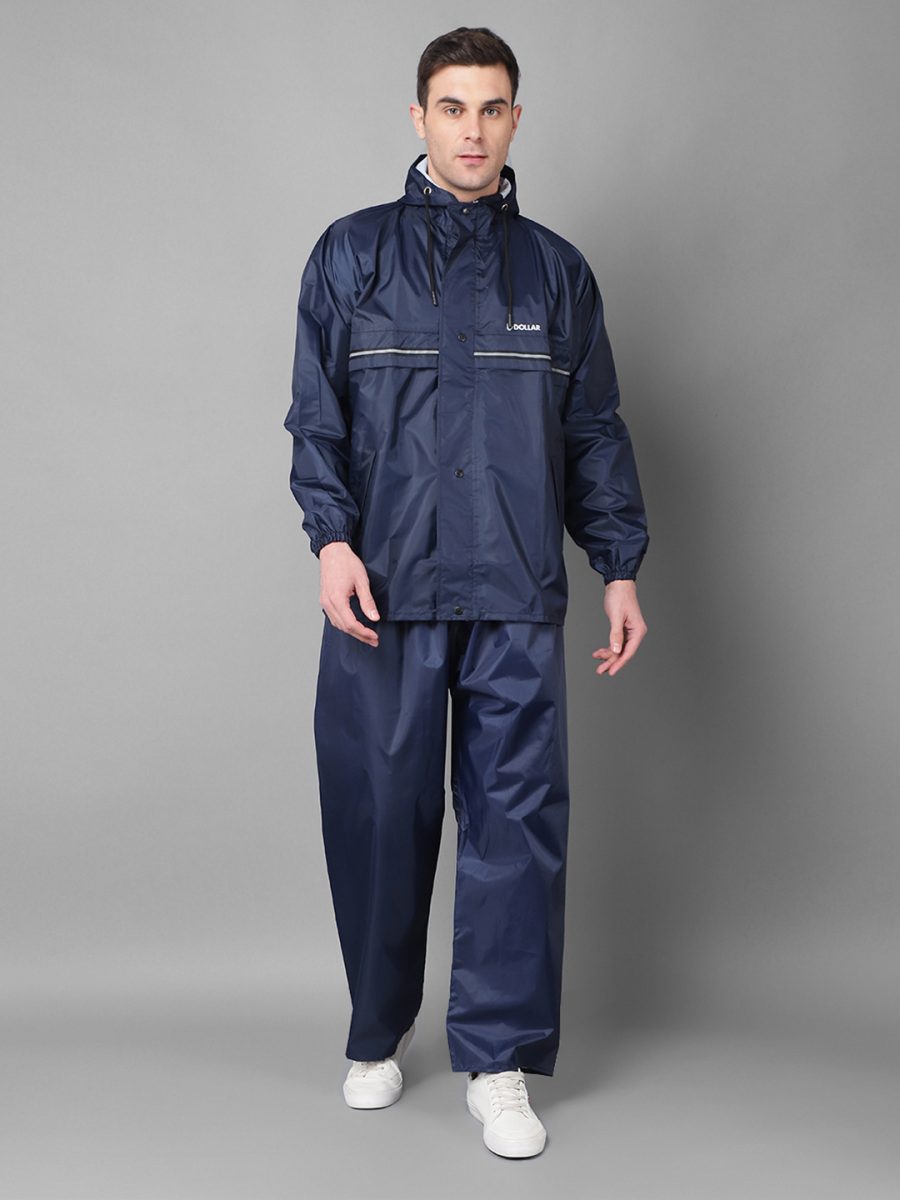 Dollar Rainguard Men's PVC Full Sleeve Solid Raincoat With Adjustable Hood and Pocket