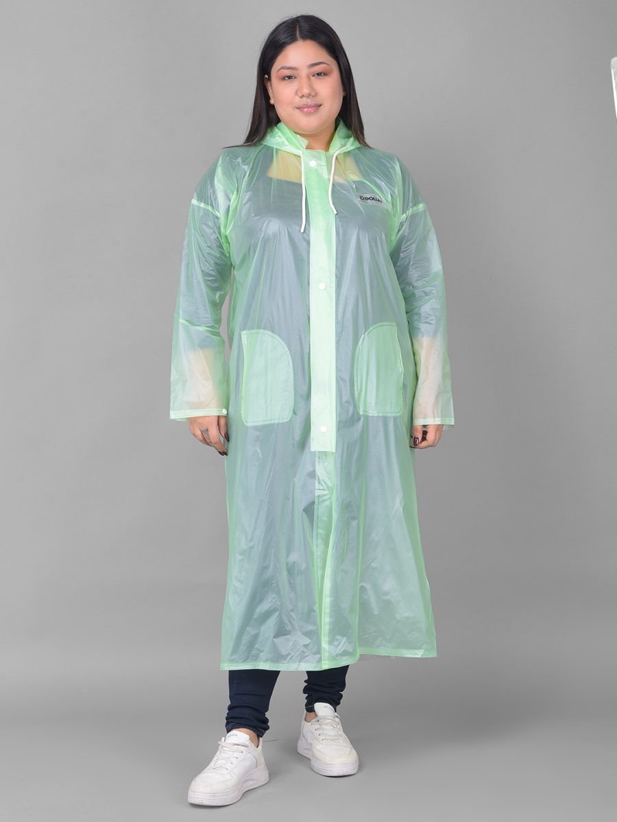 Dollar Rainguard Women's  PVC Full Sleeve Solid Raincoat With Adjustable Hood and Pocket