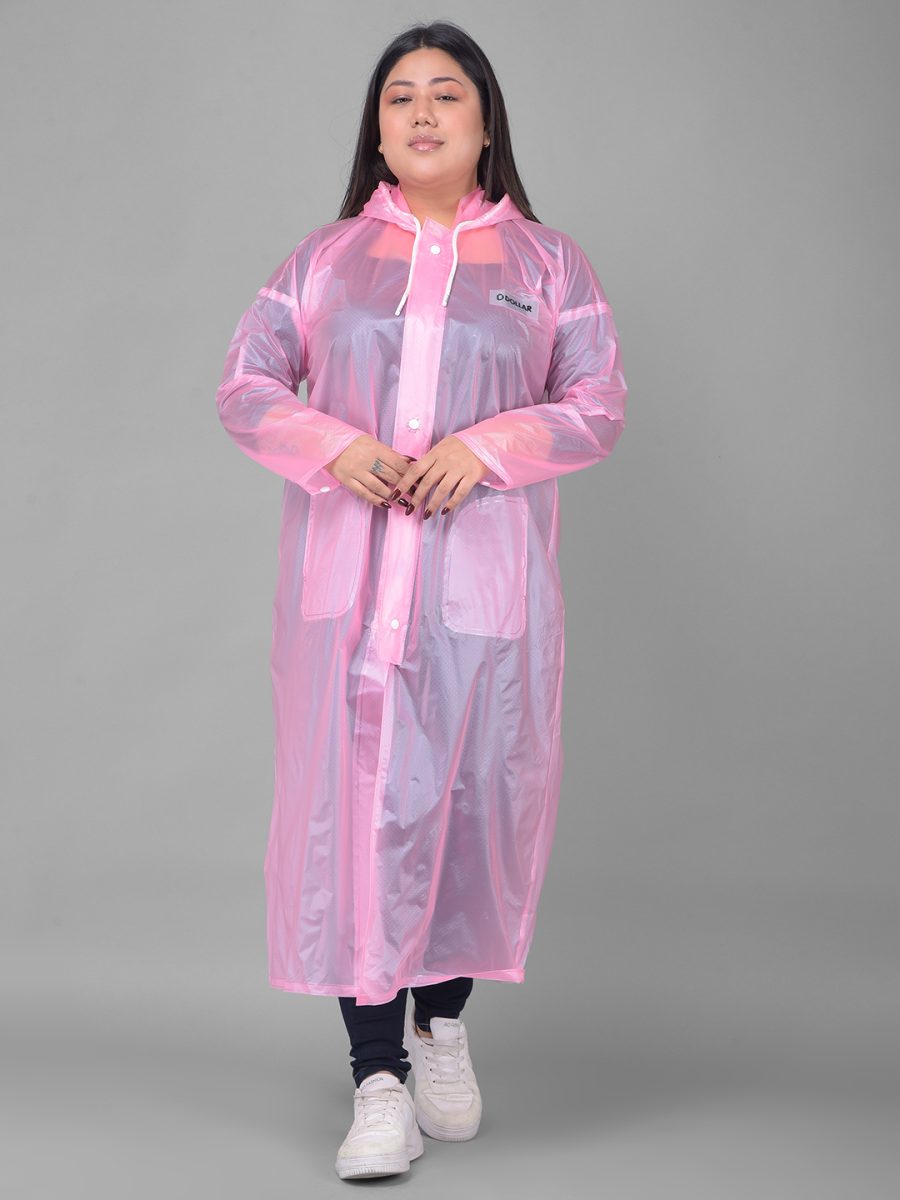 Dollar Rainguard Women's  PVC Full Sleeve Solid Raincoat With Adjustable Hood and Pocket