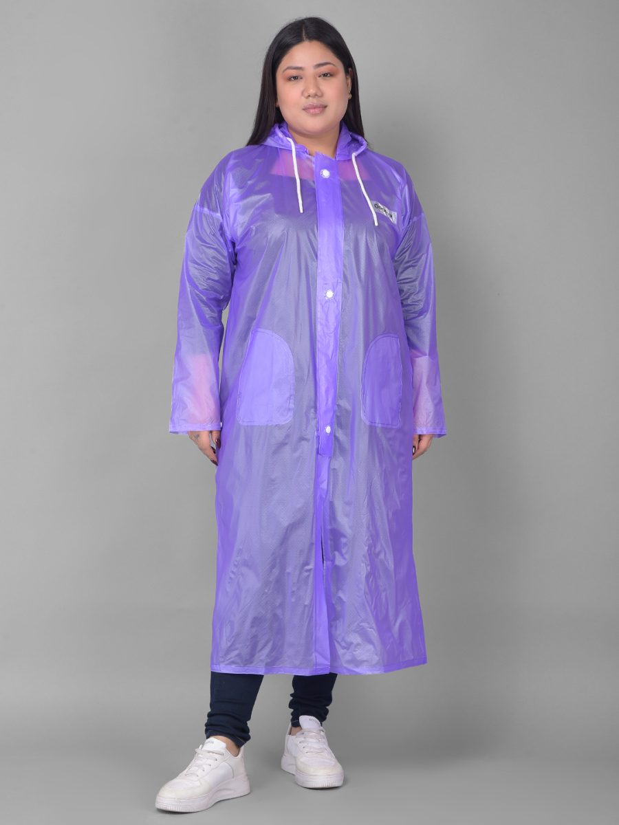 Dollar Rainguard Women's  PVC Full Sleeve Solid Raincoat With Adjustable Hood and Pocket