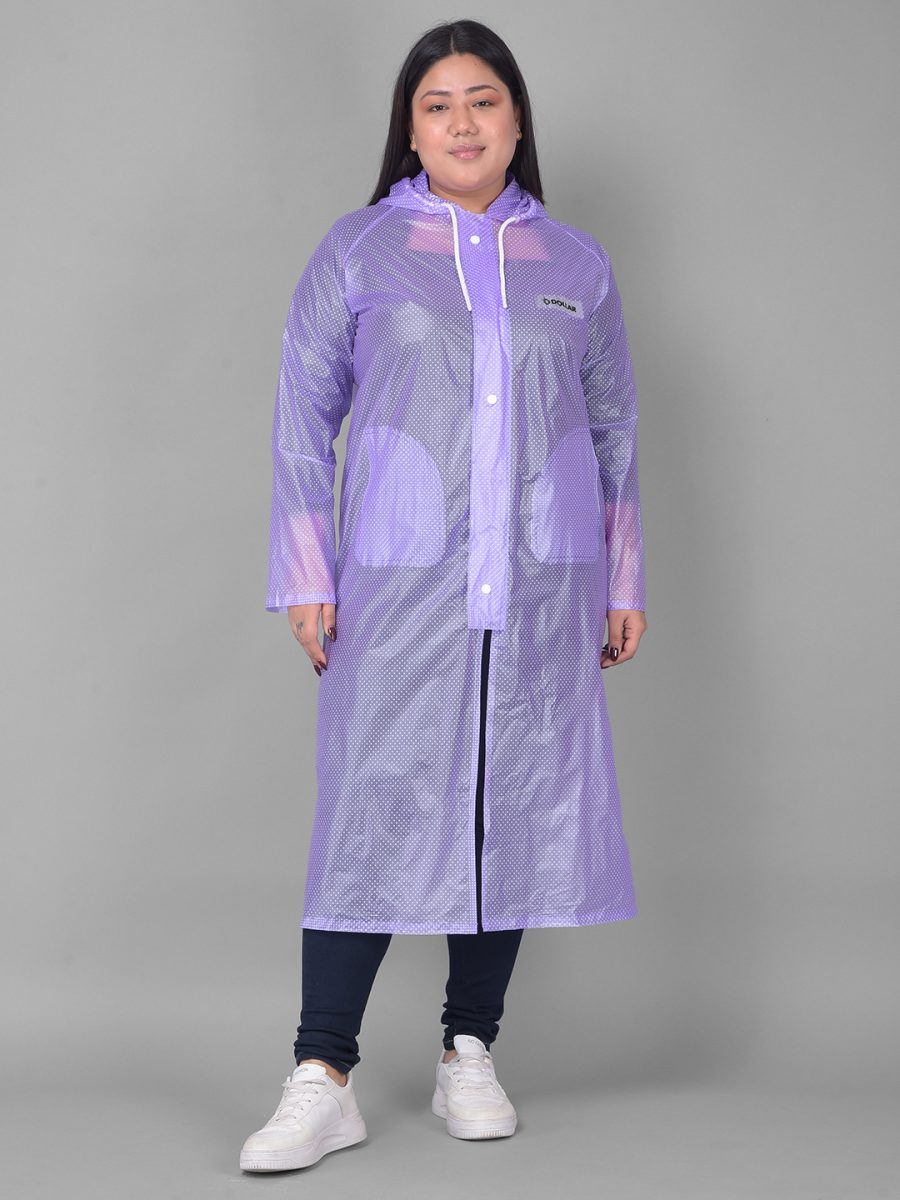 Dollar Rainguard Women's  PVC Full Sleeve Solid Raincoat With Adjustable Hood and Pocket
