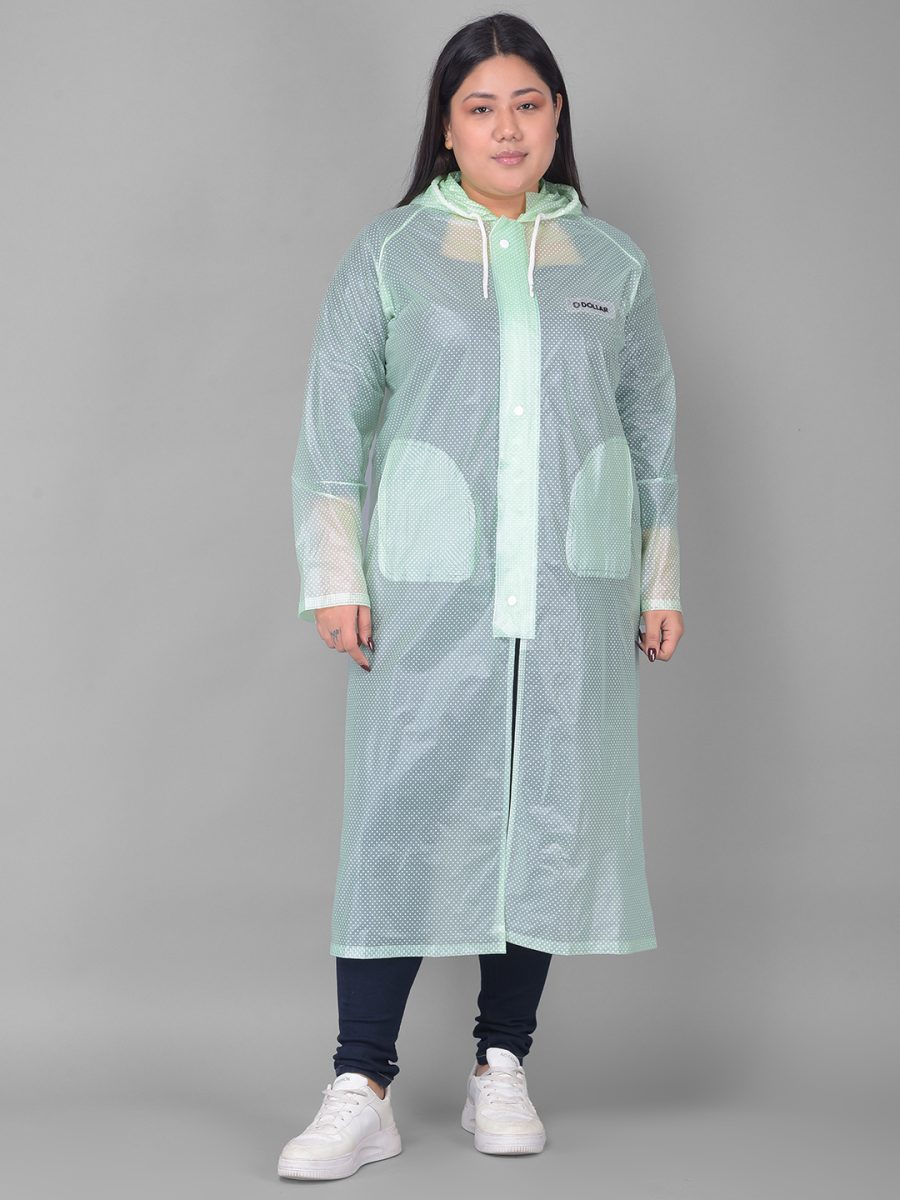 Dollar Rainguard Women's  PVC Full Sleeve Solid Raincoat With Adjustable Hood and Pocket
