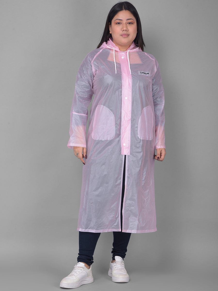 Dollar Rainguard Women's  PVC Full Sleeve Solid Raincoat With Adjustable Hood and Pocket