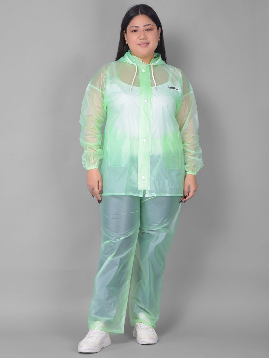 Dollar Rainguard Women's  PVC Full Sleeve Solid Raincoat With Adjustable Hood and Pocket