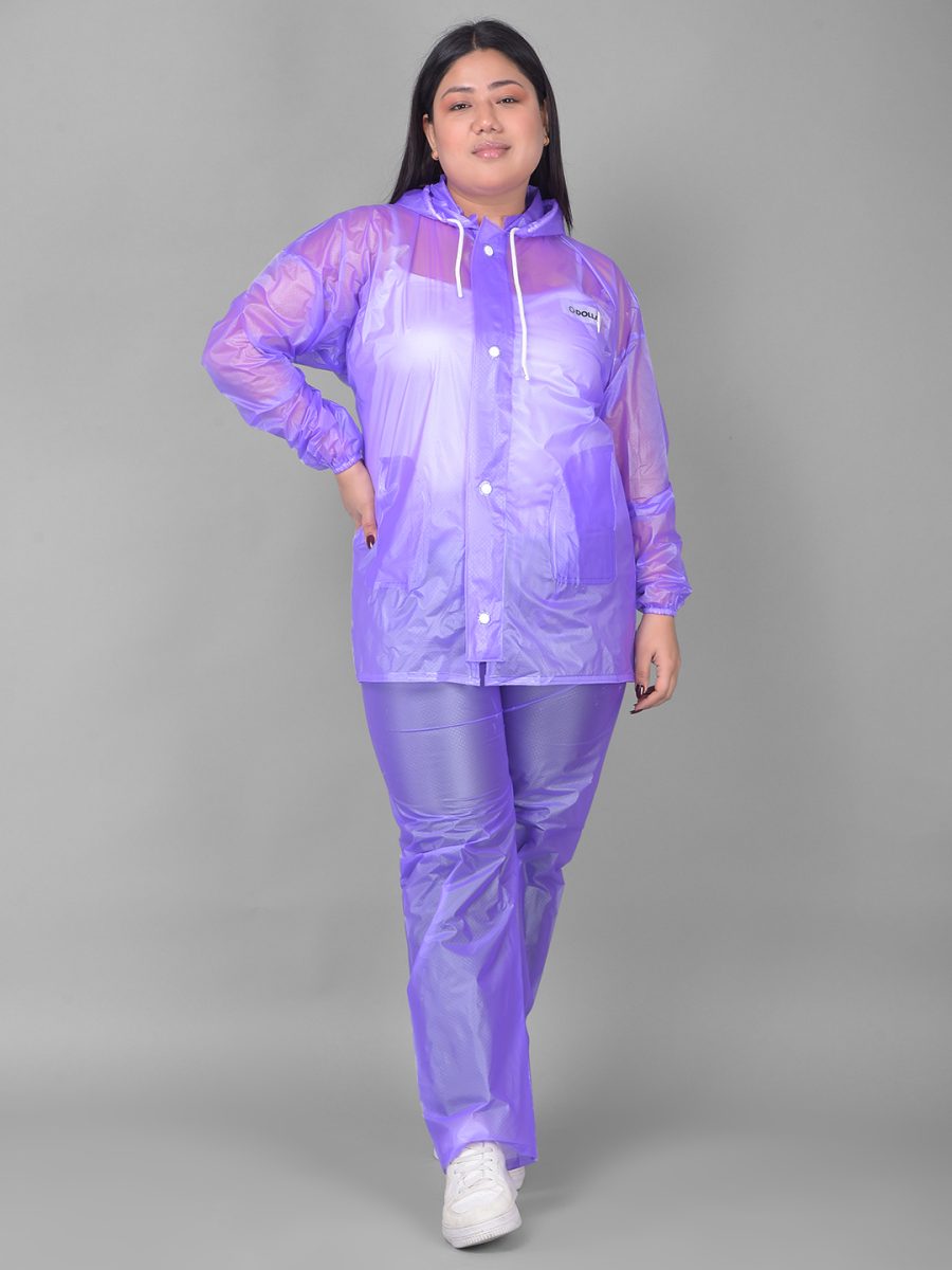 Dollar Rainguard Women's  PVC Full Sleeve Solid Raincoat With Adjustable Hood and Pocket