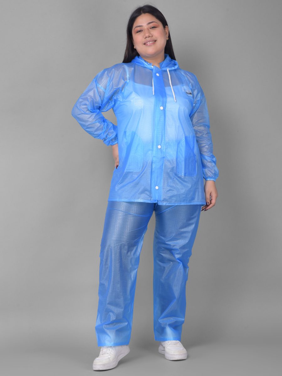 Dollar Rainguard Women's  PVC Full Sleeve Solid Raincoat With Adjustable Hood and Pocket