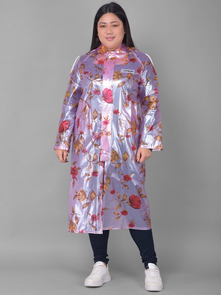 Dollar Rainguard Women's  PVC Full Sleeve Solid Raincoat With Adjustable Hood and Pocket