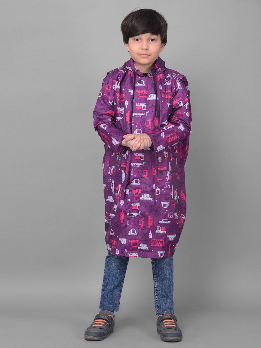 Dollar Rainguard Kid's PVC Full Sleeve Solid Raincoat With Adjustable Hood and Pocket