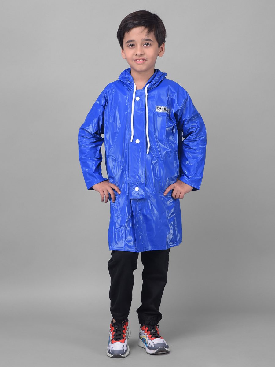 Dollar Rainguard Kid's PVC Full Sleeve Solid Raincoat With Adjustable Hood and Pocket