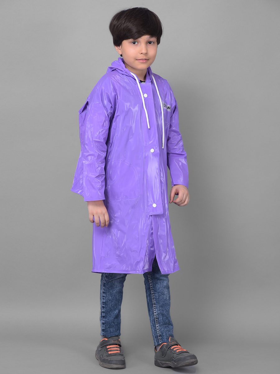 Dollar Rainguard Kid's PVC Full Sleeve Solid Raincoat With Adjustable Hood and Pocket