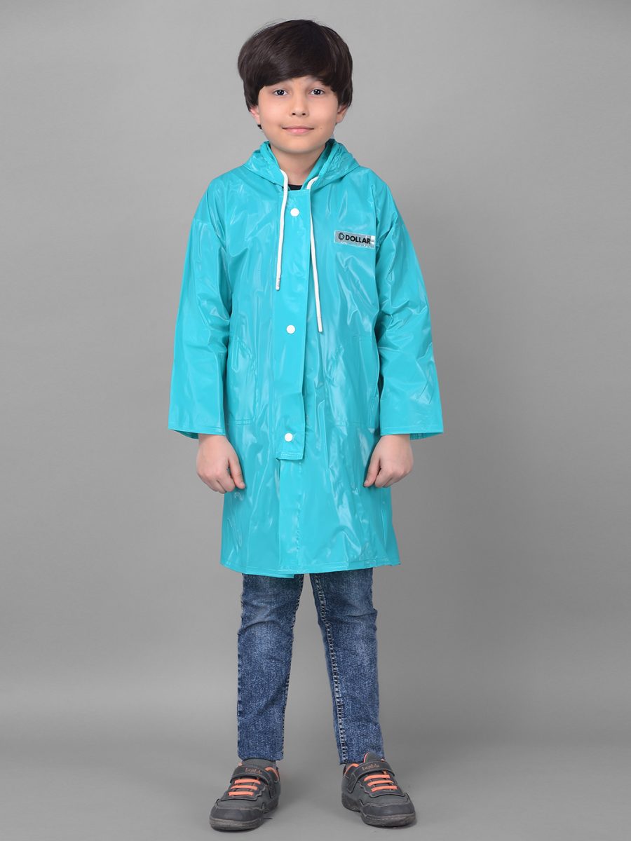 Dollar Rainguard Kid's PVC Full Sleeve Solid Raincoat With Adjustable Hood and Pocket