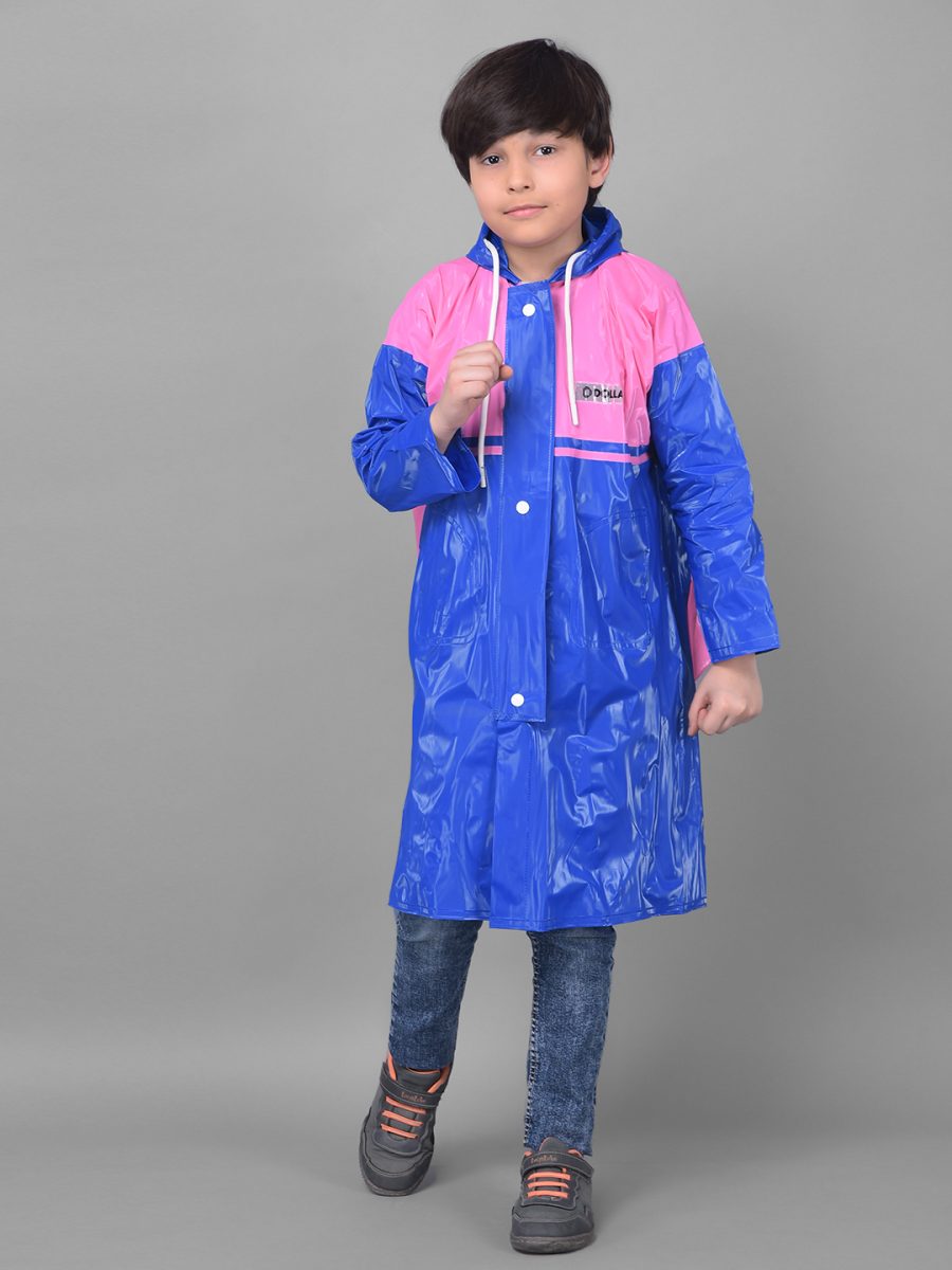 Dollar Rainguard Kid's PVC Full Sleeve Solid Raincoat With Adjustable Hood and Pocket
