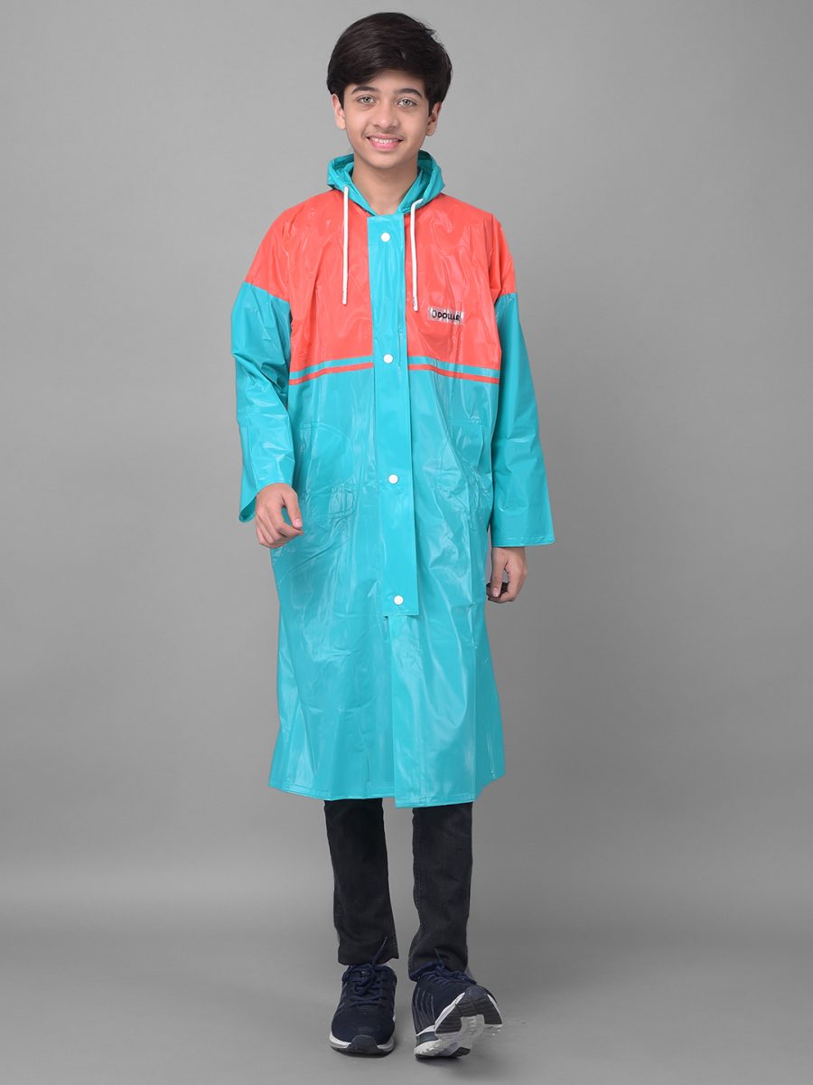 Dollar Rainguard Kid's PVC Full Sleeve Solid Raincoat With Adjustable Hood and Pocket