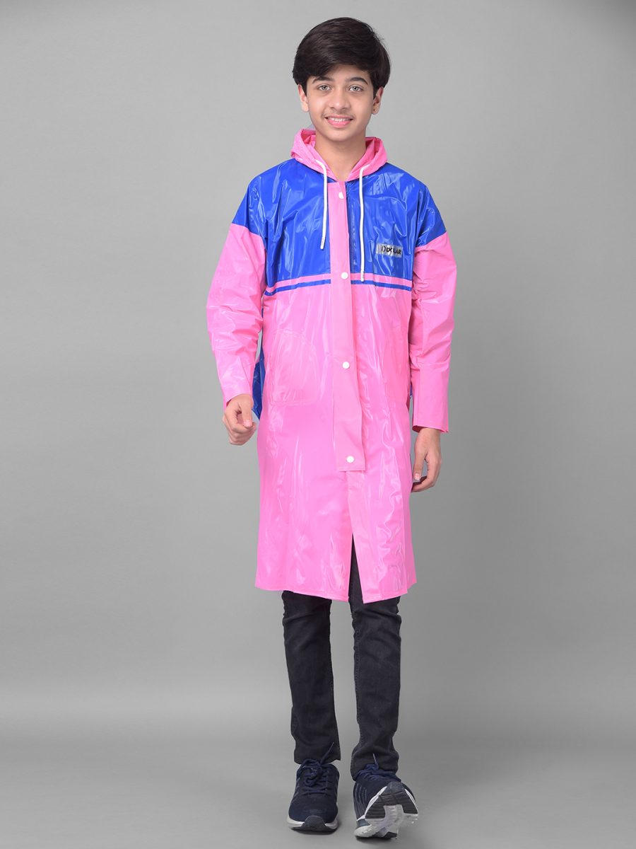 Dollar Rainguard Kid's PVC Full Sleeve Solid Raincoat With Adjustable Hood and Pocket