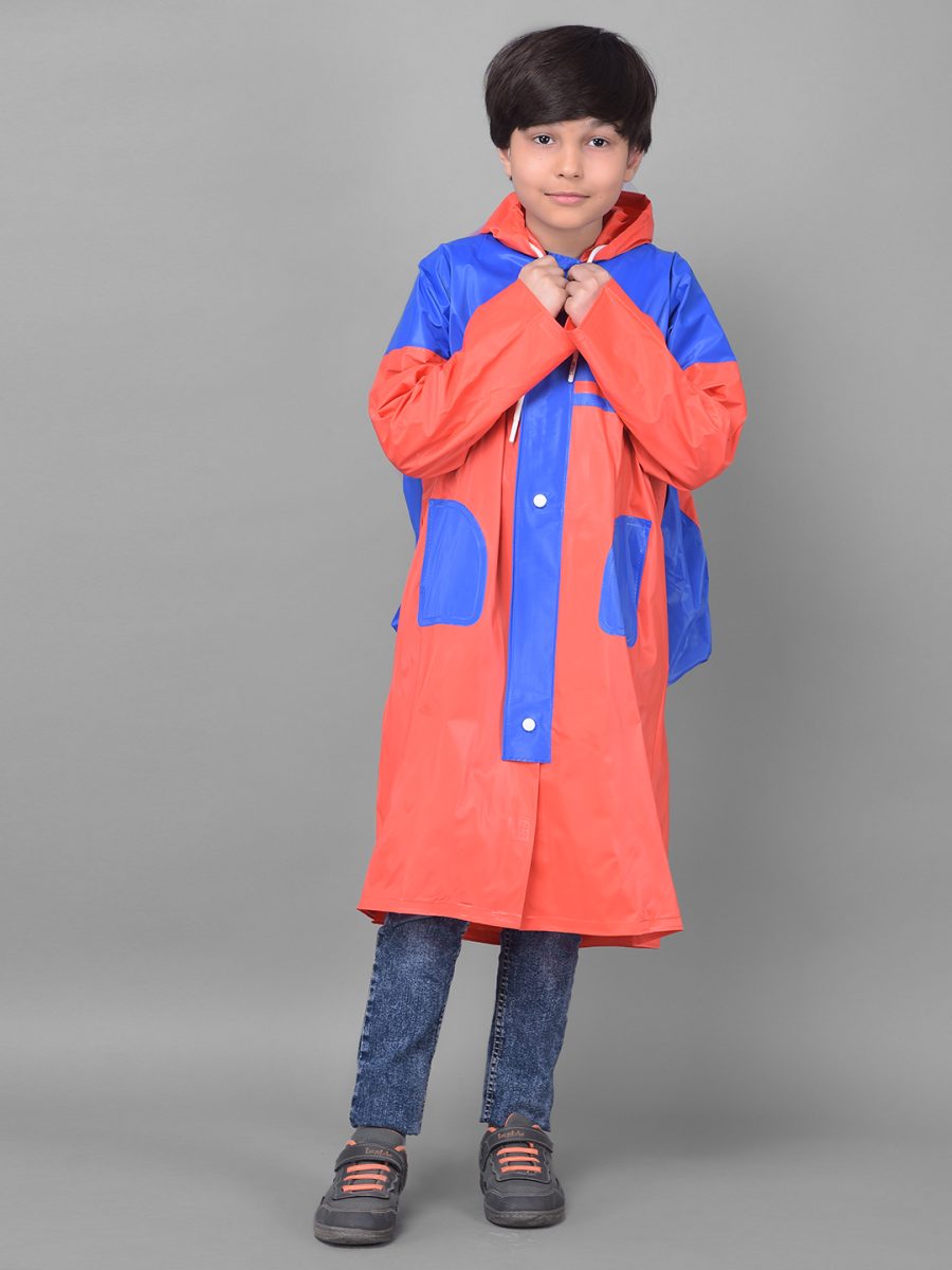 Dollar Rainguard Kid's PVC Full Sleeve Solid Raincoat With Adjustable Hood and Pocket