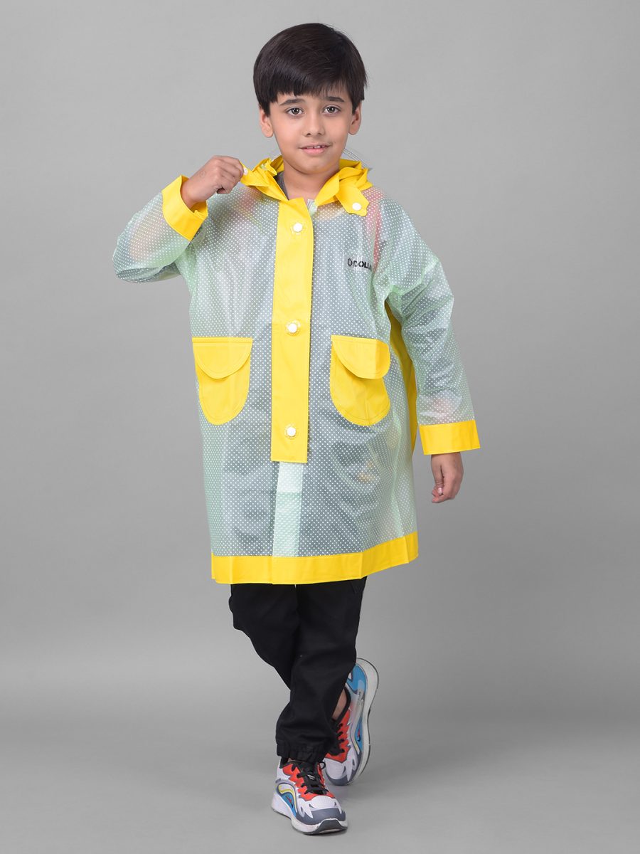 Dollar Rainguard Kid's PVC Full Sleeve Solid Raincoat With Adjustable Hood and Pocket