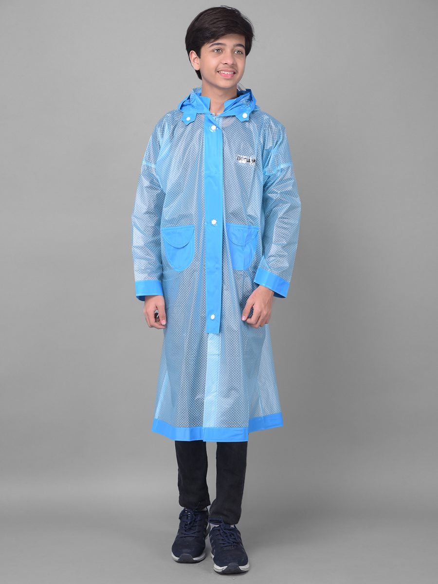 Dollar Rainguard Kid's PVC Full Sleeve Solid Raincoat With Adjustable Hood and Pocket