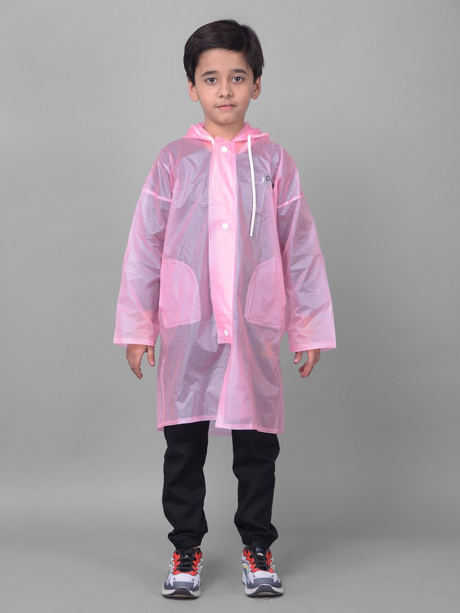 Dollar Rainguard Kid's PVC Full Sleeve Solid Raincoat With Adjustable Hood and Pocket