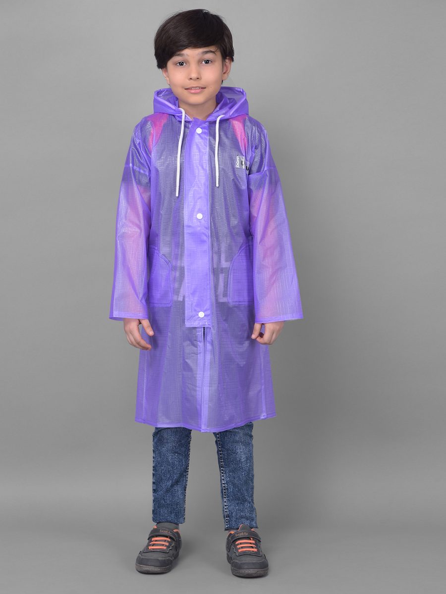 Dollar Rainguard Kid's PVC Full Sleeve Solid Raincoat With Adjustable Hood and Pocket