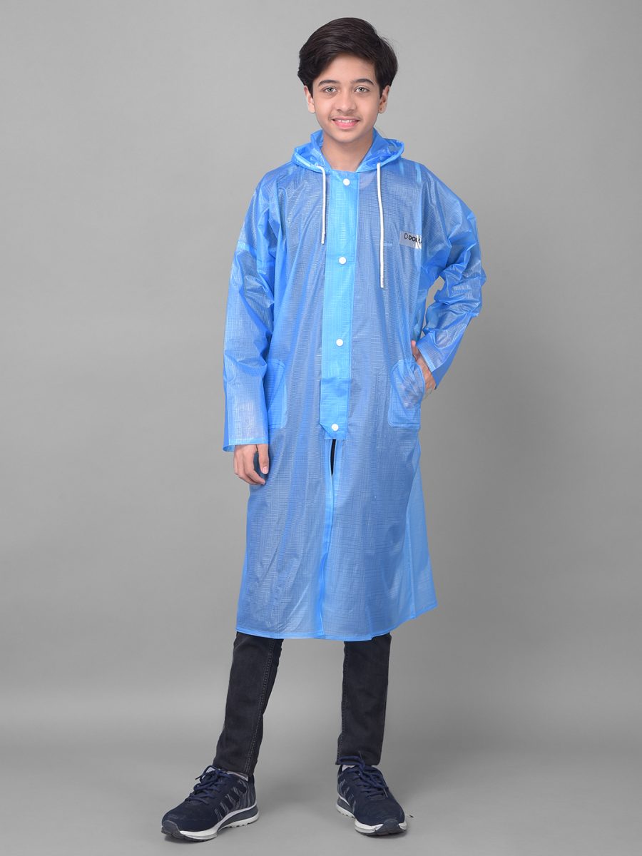 Dollar Rainguard Kid's PVC Full Sleeve Solid Raincoat With Adjustable Hood and Pocket