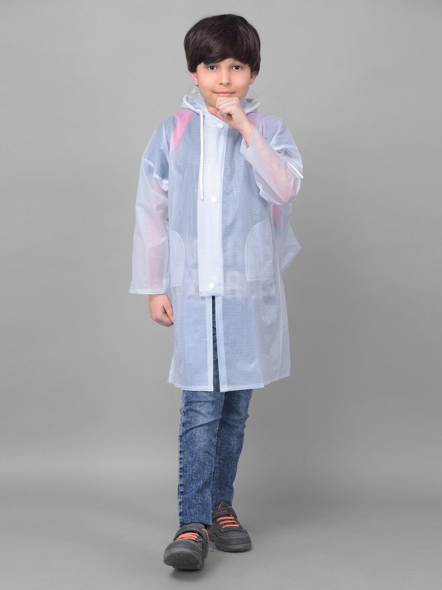 Dollar Rainguard Kid's PVC Full Sleeve Solid Raincoat With Adjustable Hood and Pocket