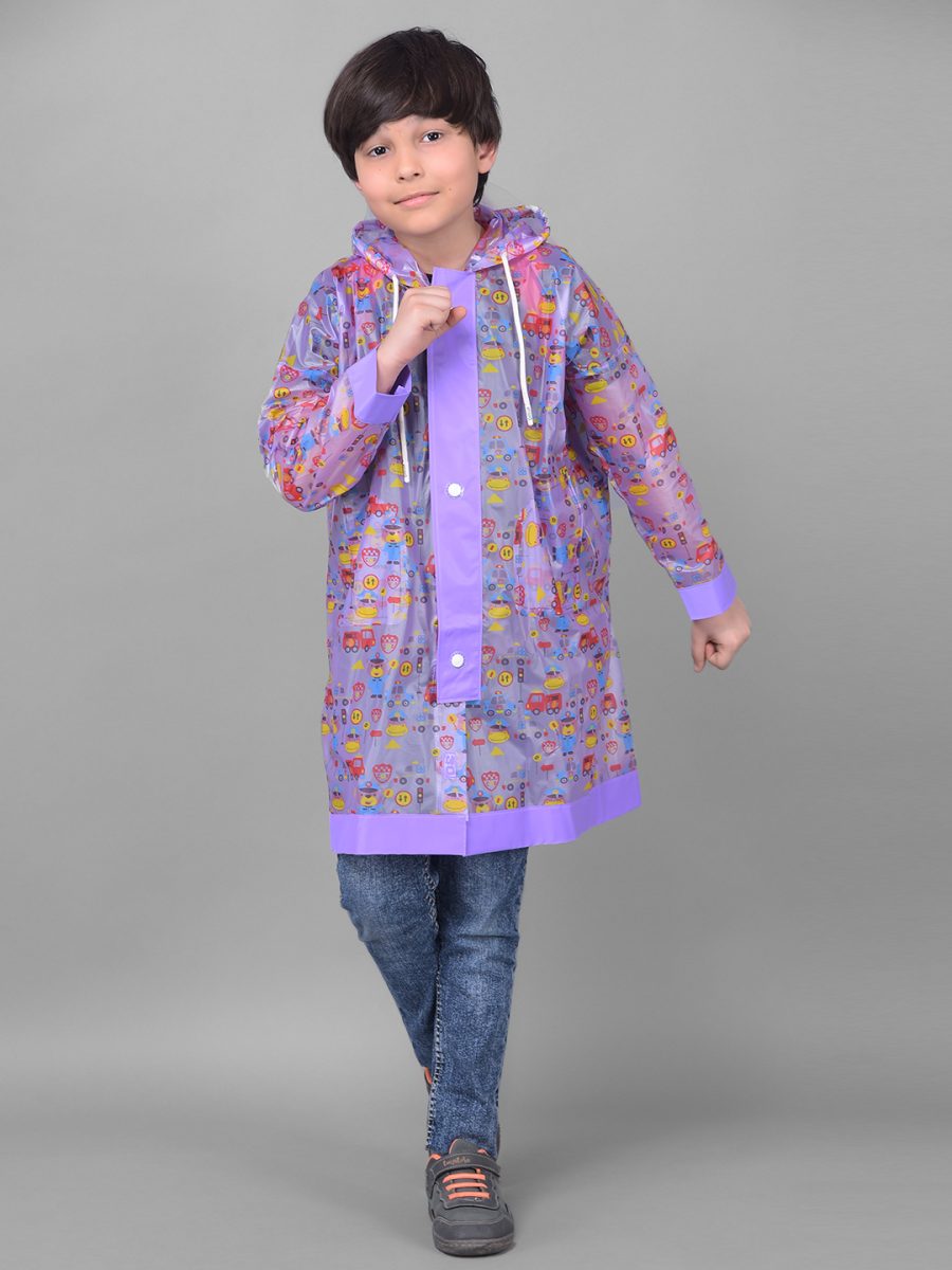 Dollar Rainguard Kid's PVC Full Sleeve Solid Raincoat With Adjustable Hood and Pocket