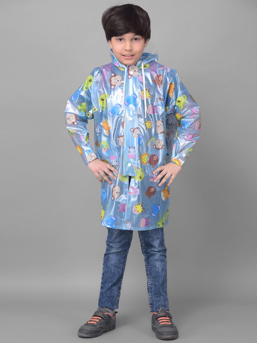 Dollar Rainguard Kid's PVC Full Sleeve Solid Raincoat With Adjustable Hood and Pocket