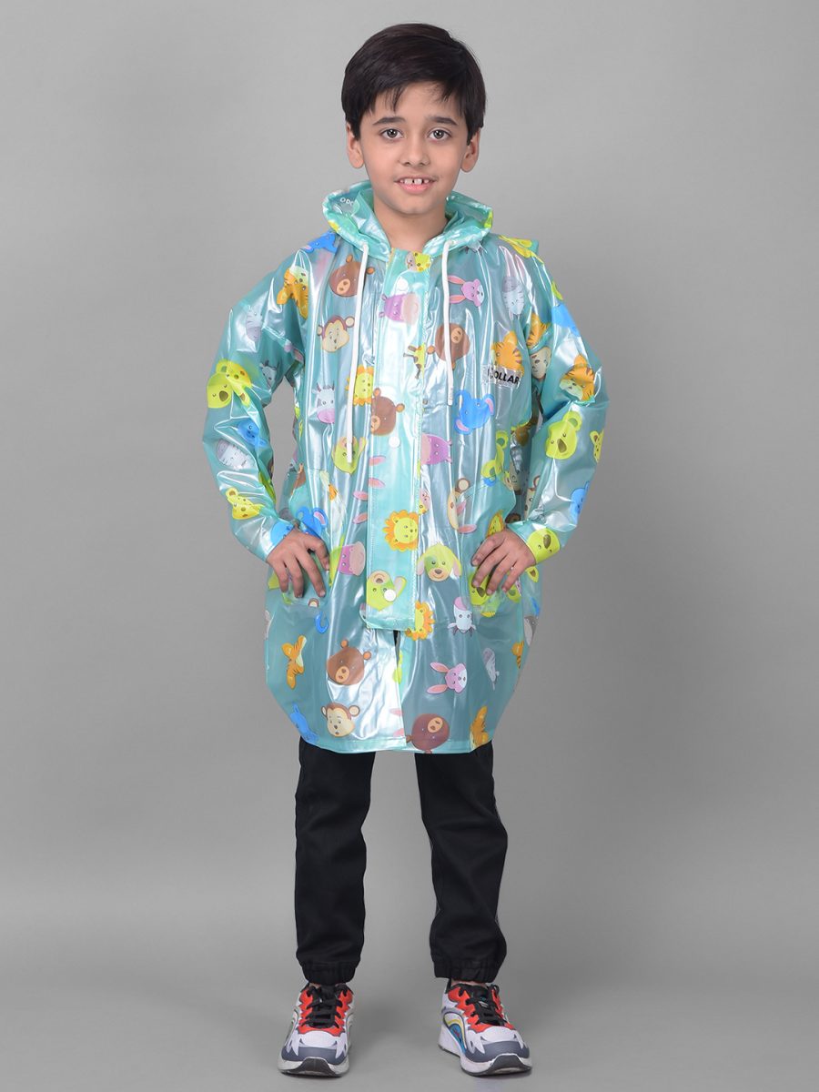 Dollar Rainguard Kid's PVC Full Sleeve Solid Raincoat With Adjustable Hood and Pocket