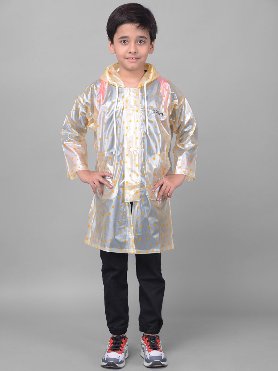 Dollar Rainguard Kid's PVC Full Sleeve Solid Raincoat With Adjustable Hood and Pocket