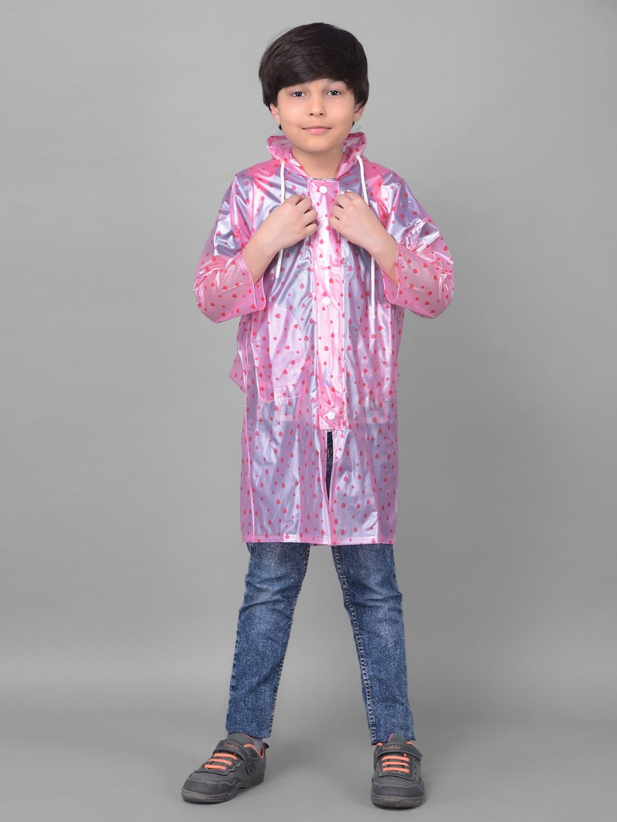 Dollar Rainguard Kid's PVC Full Sleeve Solid Raincoat With Adjustable Hood and Pocket