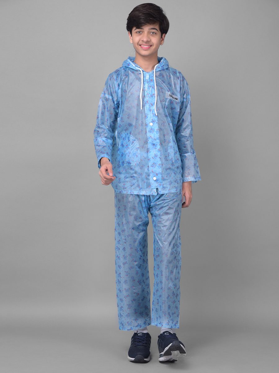 Dollar Rainguard Kid's PVC Full Sleeve Solid Raincoat With Adjustable Hood and Pocket