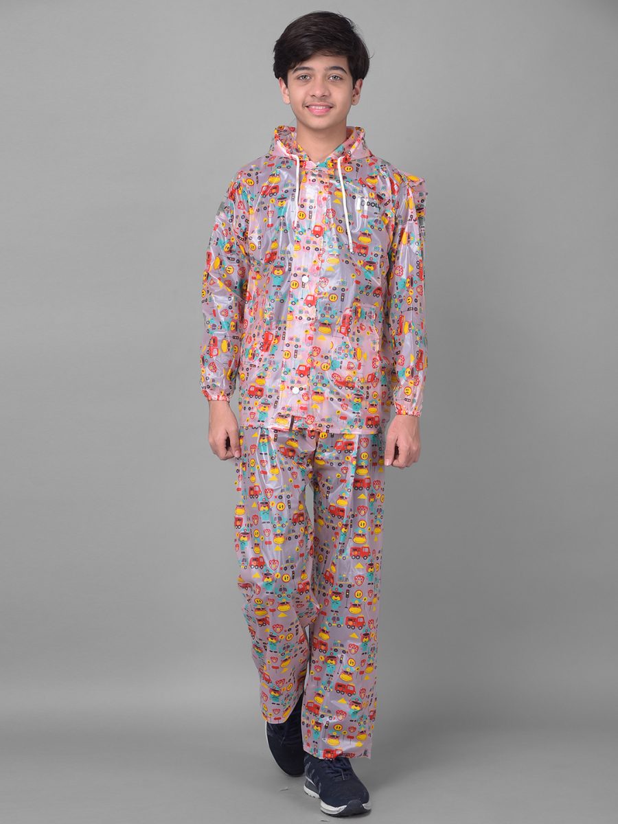 Dollar Rainguard Kid's PVC Full Sleeve Solid Raincoat With Adjustable Hood and Pocket