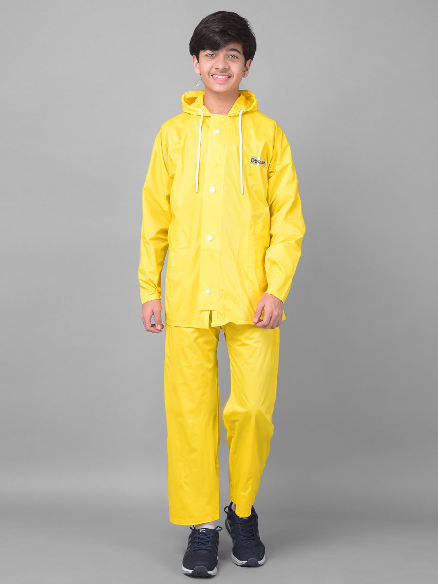 Dollar Rainguard Kid's PVC Full Sleeve Solid Raincoat With Adjustable Hood and Pocket
