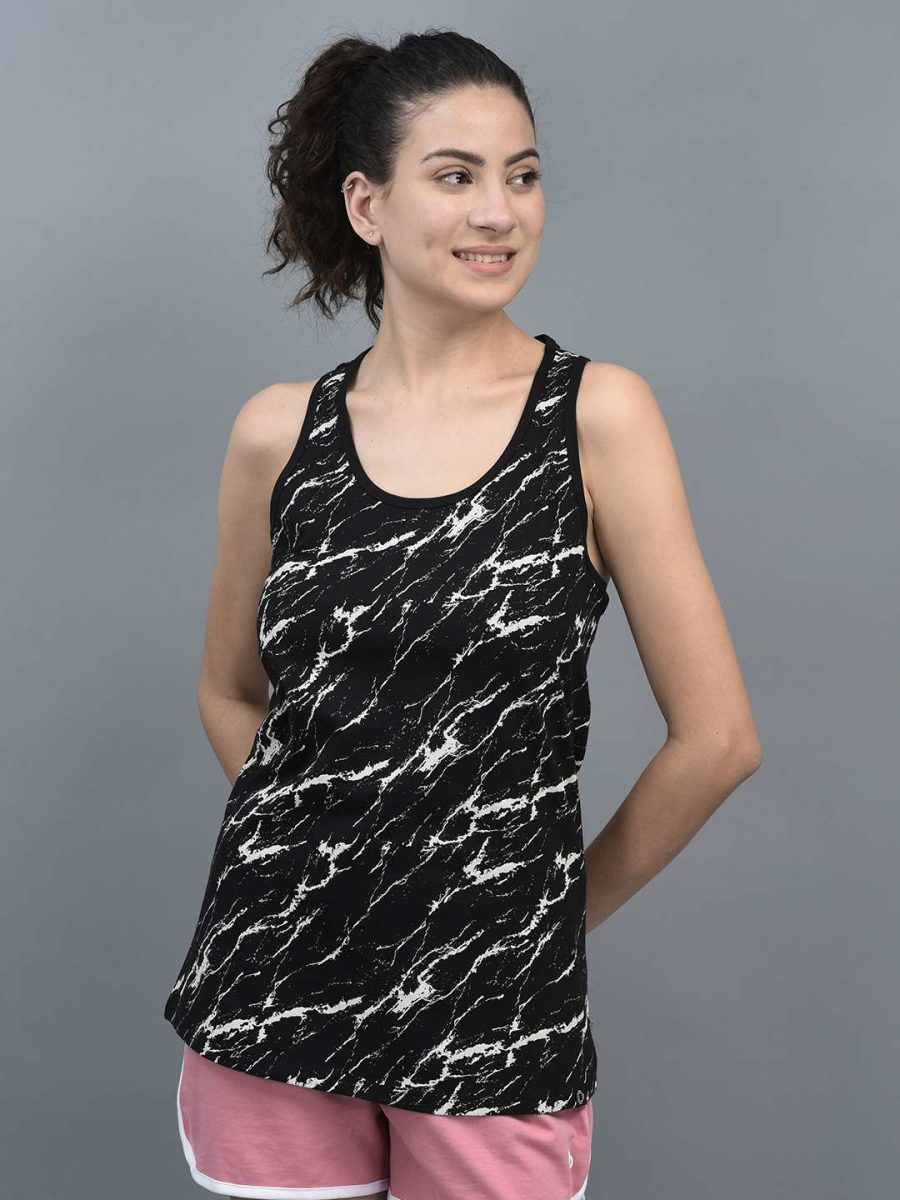 Dollar Women's Printed Premium Cotton Racer Back