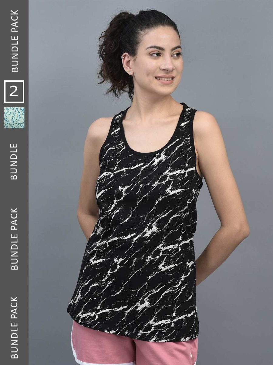 Dollar Women's Printed Premium Cotton Racer Back