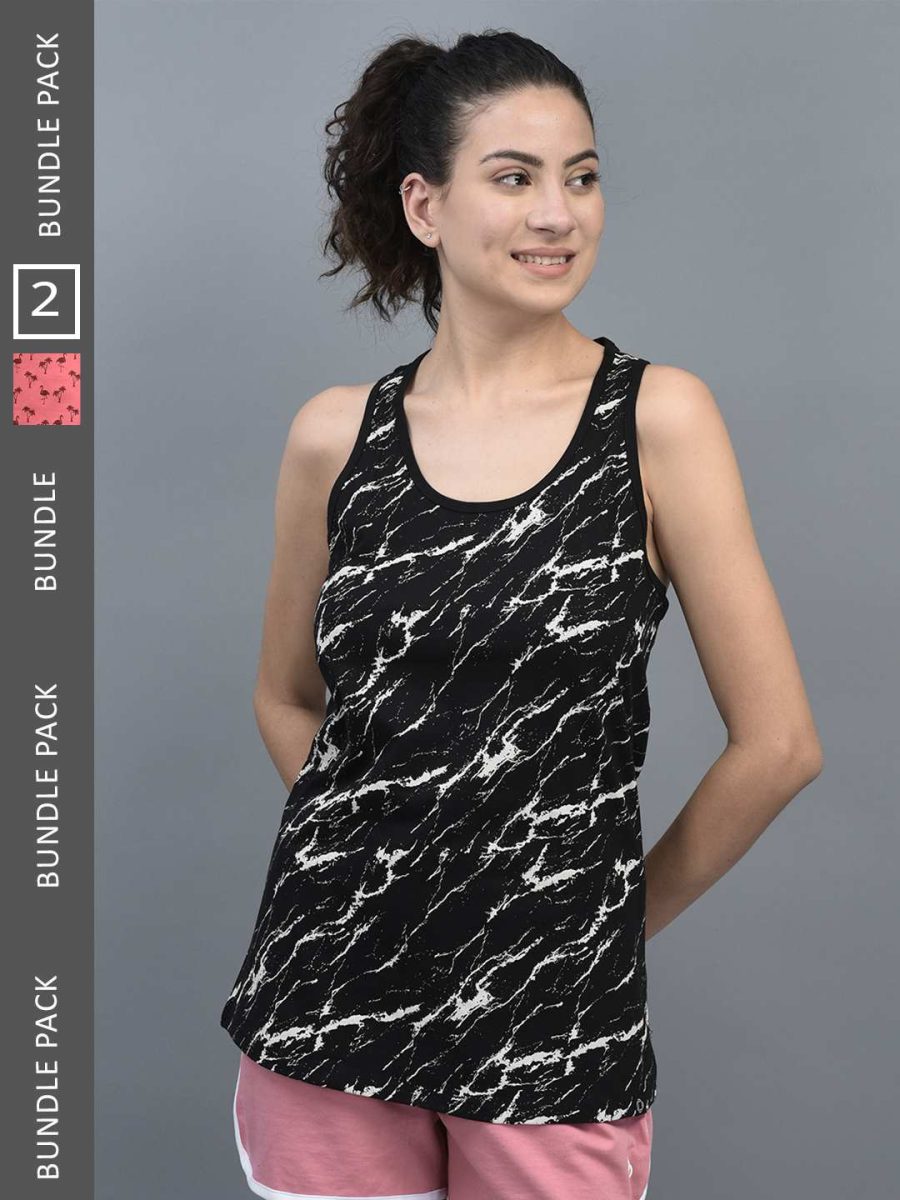 Dollar Women's Printed Premium Cotton Racer Back