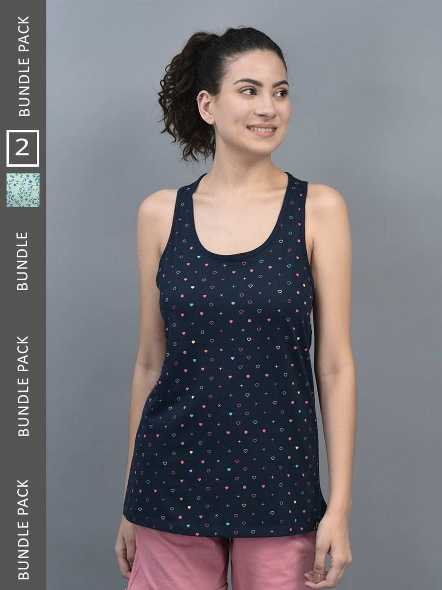 Dollar Women's Printed Premium Cotton Racer Back