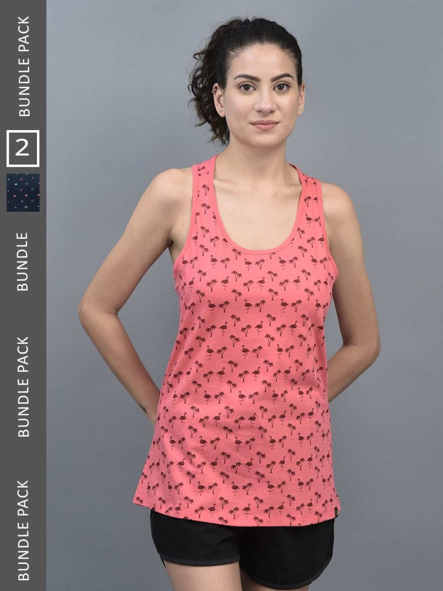 Dollar Women's Printed Premium Cotton Racer Back