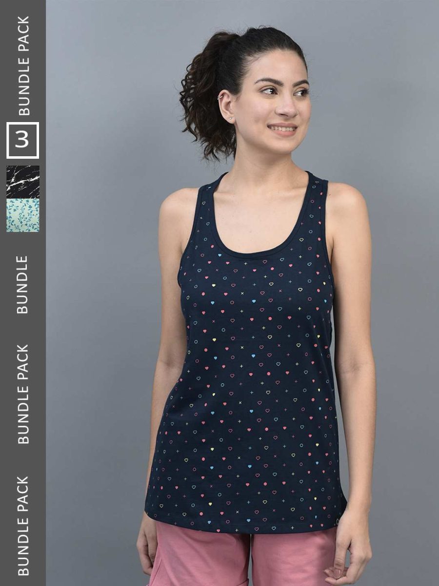 Dollar Women's Printed Premium Cotton Racer Back