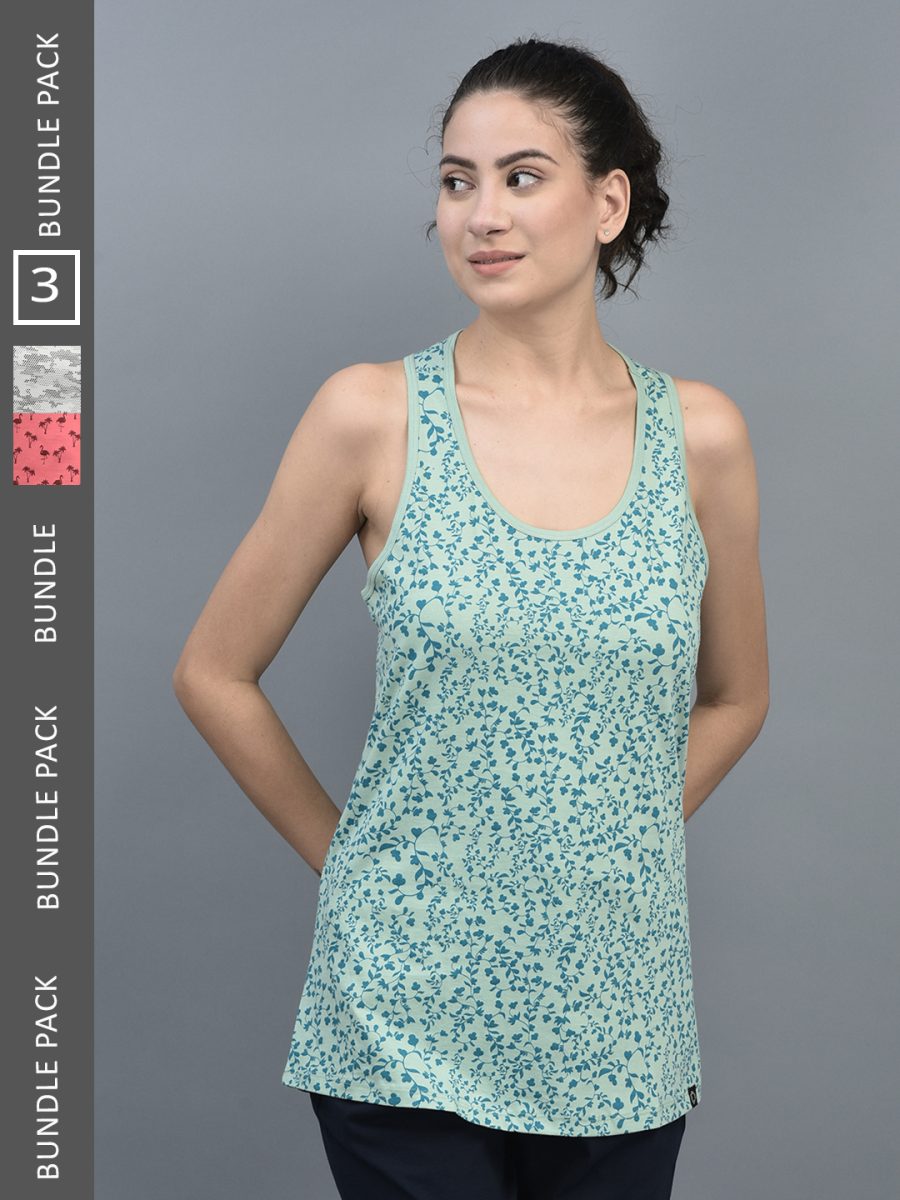 Dollar Women's Printed Premium Cotton Racer Back