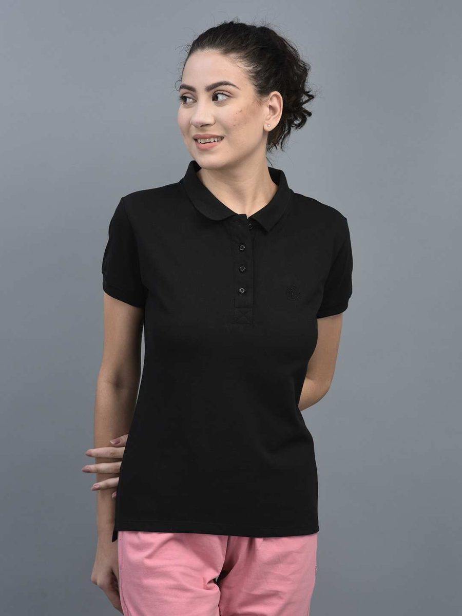 Dollar Women's Solid Premium Cotton Colored Polo Tshirt